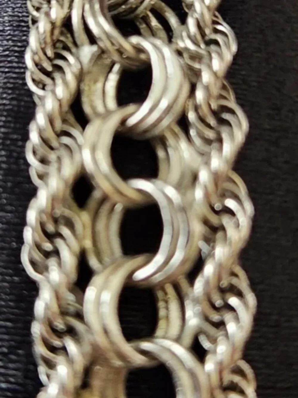 Vtg Sterling Silver Bracelet Wide Triple Row Twisted Rope Signed TC Box Clasp - Picture 12 of 14